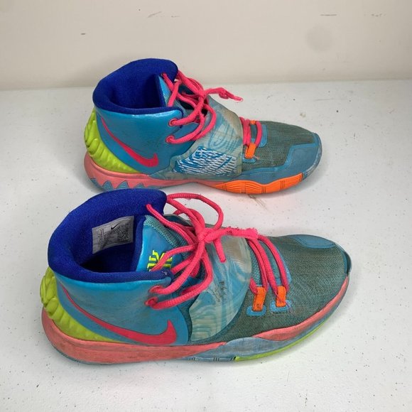 Nike Boys 7Y Blue Kyrie 6 GS Pool Lace Up Mid Top Basketball Shoes CZ4686-409 - Picture 2 of 10